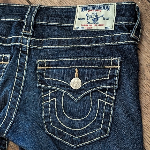 Limited Edition*True Religion Section Skinny Seat* (white stitch) - Picture 2 of 5